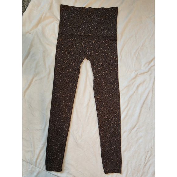 SPANX Women’s Size Medium Look At Me Now Seamless Olive Leopard Leggings - Picture 1 of 8
